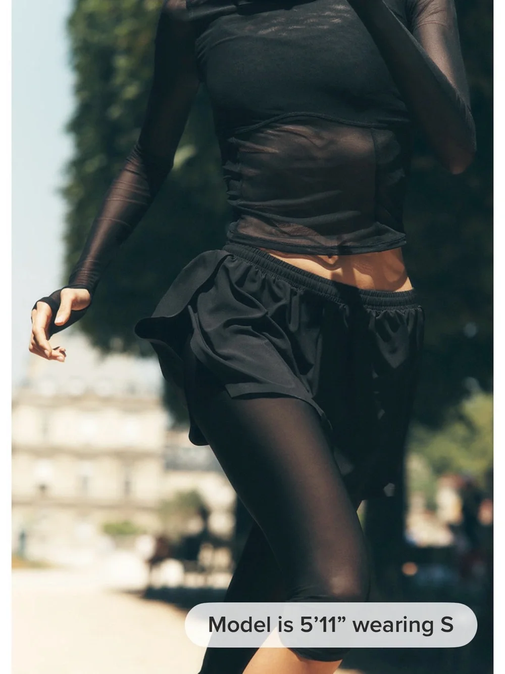 ALO Mesh Front Runner 2 In 1 Short Black Medium NWT